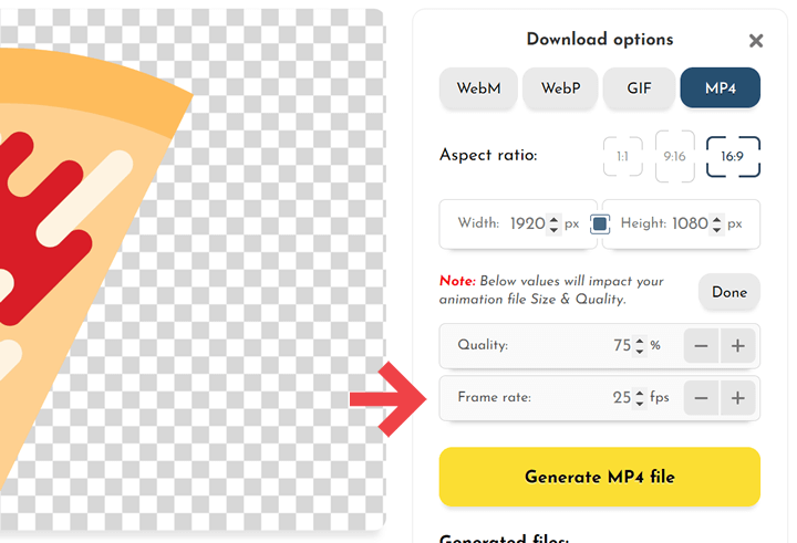 Change animation frame rate on download