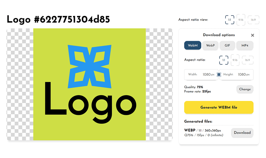 Download your animated logo