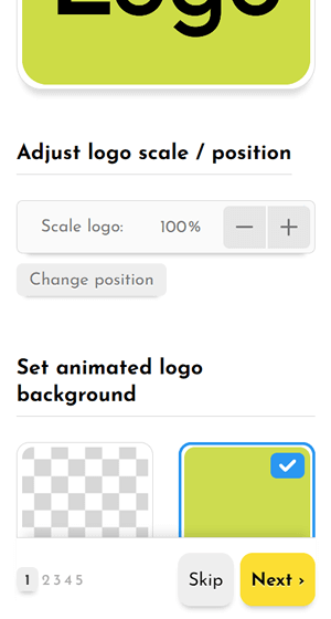 Adjust logo's scale, position, and background on mobile