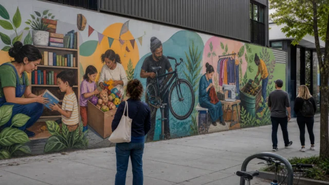 A 42-Metre Mural That Makes Circular Economy Services Legible