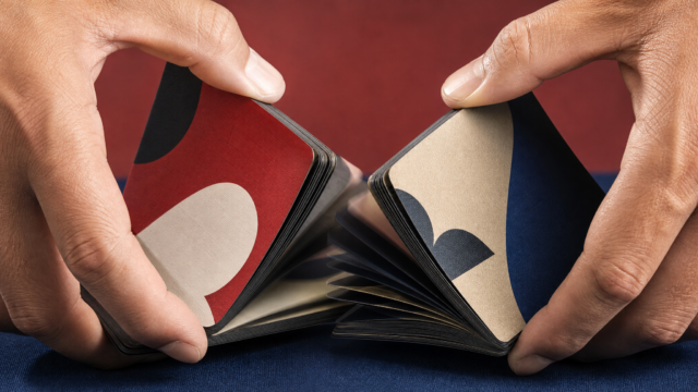 When a card deck turns color into motion