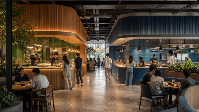 When two restaurant brands share one room, design has to do more than decorate