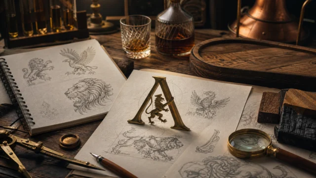 When two family emblems resolve into one distillery mark
