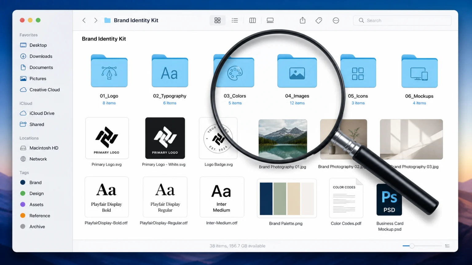 A neatly organized digital folder structure on a computer screen