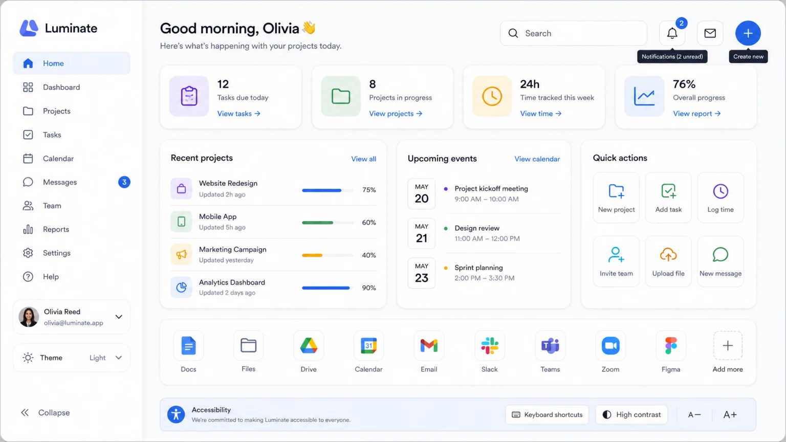 A clean, modern user interface with a grid of harmonized icons, some with text labels and others without, demonstrating visual consistency and accessibility features